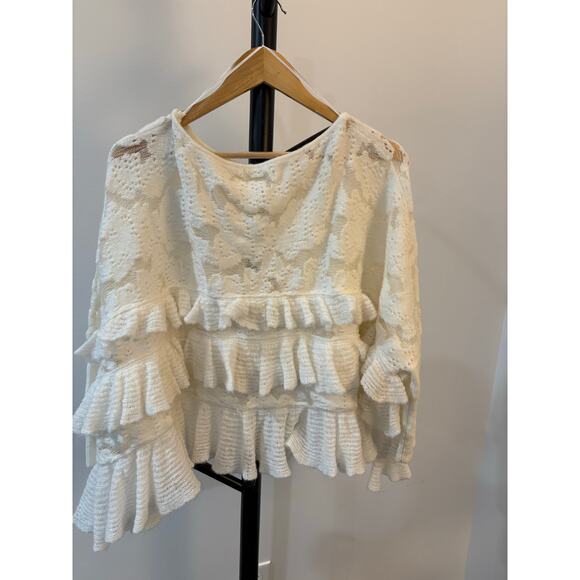 Anthropologie Oversized Ruffle Sweater - Picture 5 of 7